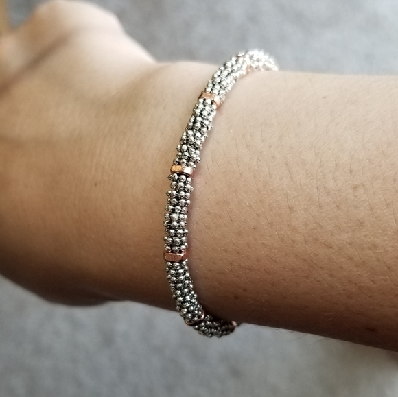 Ladies Two Tone Silver & Copper Beaded Bra… - Picture 12 of 13